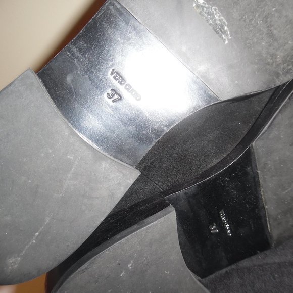 THEYSKENS THEORY Cropped Amaya Suede Ankle Boots Casual‎ Black Booties Shoes 7 - Picture 6 of 11